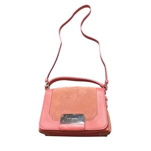 Stuart Weitzman Pink Leather Suede Crossbody Bag NWOT Quiet Luxury Practical